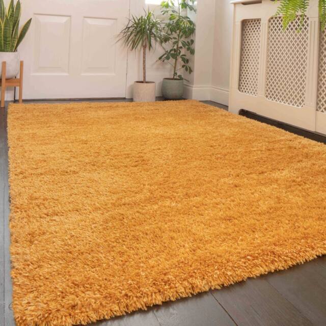 Kukoon Soft Fluffy Thick Pile Shaggy Area Rug, Living Room Bedroom Carpet Runner in Yellow - Size: 160 cm x 230 cm - image 1