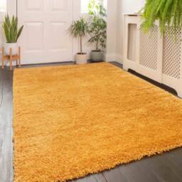 Kukoon Soft Fluffy Thick Pile Shaggy Area Rug, Living Room Bedroom Carpet Runner in Yellow - Size: 160 cm x 230 cm - thumbnail 3