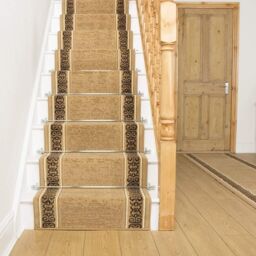 runrug Stair Runner Carpet for Staircases - Soft & Comfy, 9mm - 'Tribal' in Beige - Size: 60 cm x 600 cm - thumbnail 5