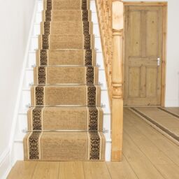 runrug Stair Runner Carpet for Staircases - Soft & Comfy, 9mm - 'Tribal' in Beige - Size: 60 cm x 600 cm - thumbnail 1