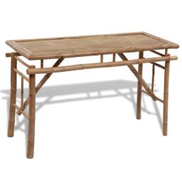 Berkfield Home Beer Table with 2 Benches 100 cm Bamboo in Brown