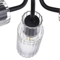 First Choice Lighting Portland - Matt Black with Clear Glass 3 Light Flush Ceiling Fitting - thumbnail 3