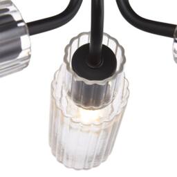 First Choice Lighting Portland - Matt Black with Clear Glass 3 Light Flush Ceiling Fitting - thumbnail 4