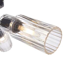 First Choice Lighting Portland - Matt Black with Clear Glass 3 Light Flush Ceiling Fitting - thumbnail 6