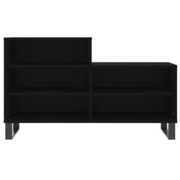 Berkfield Home Shoe Cabinet Black 102x36x60 cm Engineered Wood - Size: 102 x 36 x 60 cm - thumbnail 4