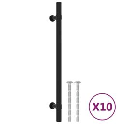 Berkfield Home Cabinet Handles 10 pcs Black 192 mm Stainless Steel - thumbnail 2