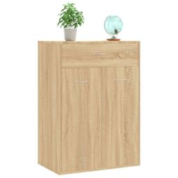 Berkfield Home Shoe Cabinet Sonoma Oak 60x35x84 cm Engineered Wood in Brown - Size: 60 x 35 x 84 cm - thumbnail 5