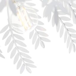 Happy Homewares Traditional Fern Leaf Design Ceiling Pendant Light Shade in Shiny in White - thumbnail 2