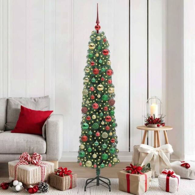 Berkfield Home Artificial Christmas Tree with 300 LEDs with Stand Green 180 cm - image 1
