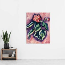 "Artery8 Pink Begonias Abstract Painting Hartley Wall Art Poster Print - Size: W18"" x H24""" - thumbnail 4