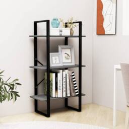 Berkfield Home Storage Shelf Grey 60x30x105 cm Solid Pine Wood - Size: 60 x 30 x 105 cm - thumbnail 2