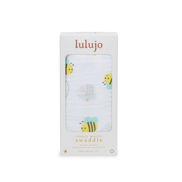 Lulujo Muslin Swaddle - Bumbling Bee - image 1