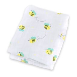 Lulujo Muslin Swaddle - Bumbling Bee - thumbnail 3