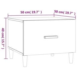 Berkfield Home Coffee Table Black 50x50x40 cm Engineered Wood - Size: 50 x 50 x 40 cm - thumbnail 9