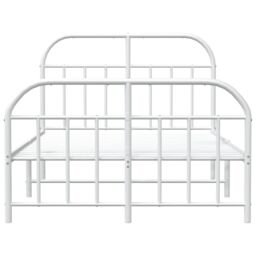 Berkfield Home Metal Bed Frame with Headboard & Footboard White 120x200 cm - Size: Small Double - thumbnail 6