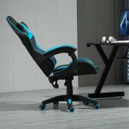 Nordara Blue Swivel Gaming Chair Faux Leather Home Office Sports Desk Tilt - Size: 120 cm x 90 cm - thumbnail 3