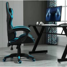 Nordara Blue Swivel Gaming Chair Faux Leather Home Office Sports Desk Tilt - Size: 120 cm x 90 cm - thumbnail 4