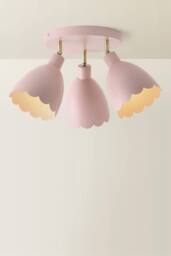 ValueLights Millie Metal Flower Style Scallop Adjustable Spotlight Ceiling Light in Pale Pink - thumbnail 3