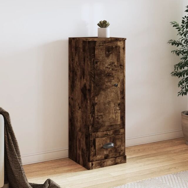 Berkfield Home Highboard Smoked Oak 36x35.5x103.5 cm Engineered Wood in Brown - image 1