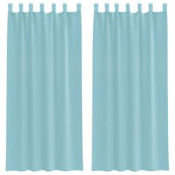 Berkfield Home Voile Curtains with Rod Pockets 2 pcs Turquoise - thumbnail 2