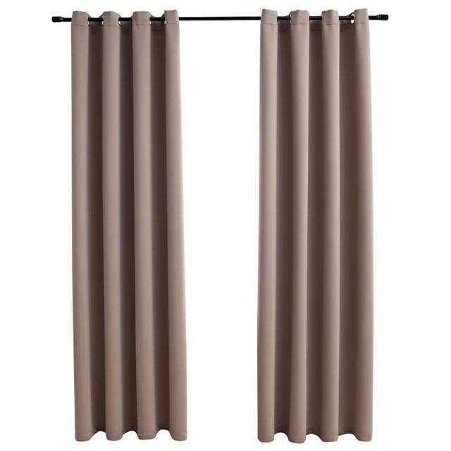 Berkfield Home Blackout Curtains with Metal Rings 2 pcs Taupe 140x245 cm - image 1