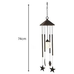 Marco Paul 74cm Black Metal Sun & Moon Solar Wind Chimes - thumbnail 2