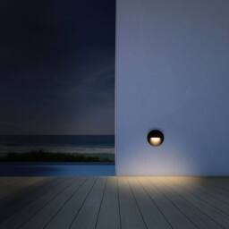 Netlighting Hide LED Outdoor Flush Wall Lamp Urban grey NeutralWhite 4000K IP65 in Black - thumbnail 2