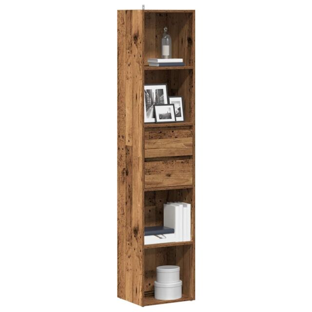 Berkfield Home Book Cabinet Old Wood 36x30x171 cm Engineered Wood in Brown - Size: 36 x 30 x 171 cm - image 1
