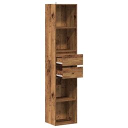 Berkfield Home Book Cabinet Old Wood 36x30x171 cm Engineered Wood in Brown - Size: 36 x 30 x 171 cm - thumbnail 7