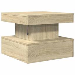 Berkfield Home Coffee Table with LED Lights Sonoma Oak 50x50x40 cm in Brown - Size: 50 x 50 x 40 cm - thumbnail 9