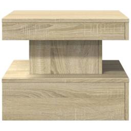 Berkfield Home Coffee Table with LED Lights Sonoma Oak 50x50x40 cm in Brown - Size: 50 x 50 x 40 cm - thumbnail 7