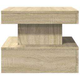 Berkfield Home Coffee Table with LED Lights Sonoma Oak 50x50x40 cm in Brown - Size: 50 x 50 x 40 cm - thumbnail 8