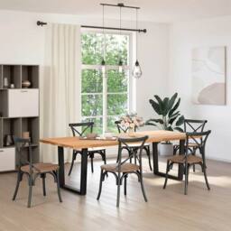 Berkfield Home Modern Dining Table Legs V-Shape 2 pcs Black 80x(72-73.3) cm Steel - thumbnail 3