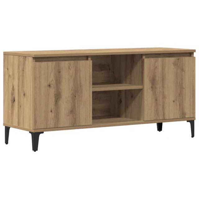 Berkfield Home TV Cabinet Artisan Oak 102x35x50 cm Engineered Wood in Brown - Size: 102 x 35 x 50 cm - image 1