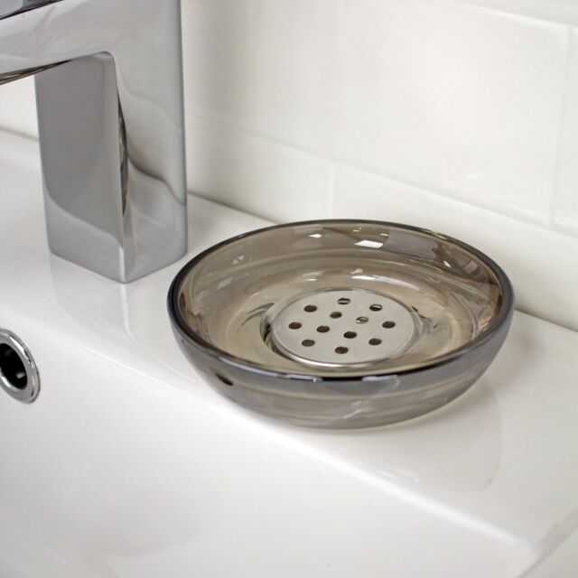 Showerdrape Ombre Smoked Glass Collection Soap Dish in Clear - image 1