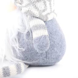 Voltico Christmas Gnome Decoration 41cm Dangly Legs Plush Gonk Ornament in Light Grey - Size: 1 Pack - thumbnail 5