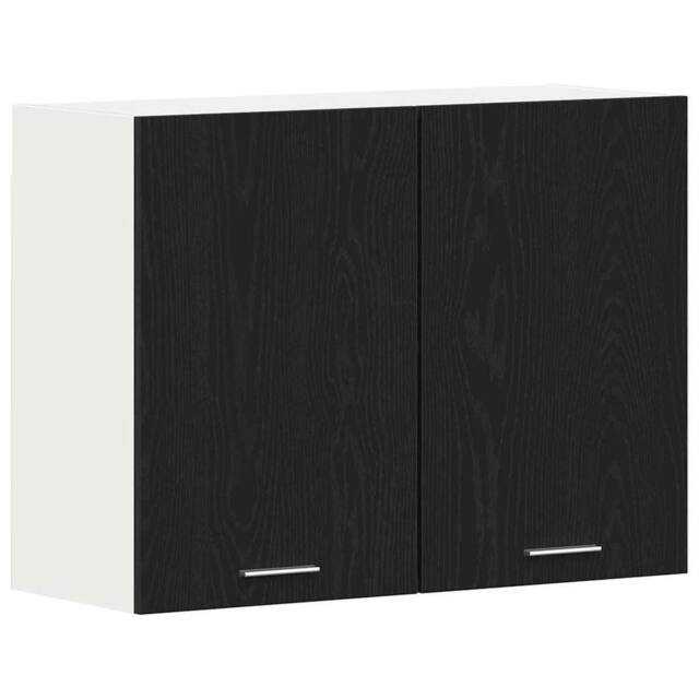 Berkfield Home Black Oak Hanging Cabinet - 80x31x60 cm - Made of Engineered Wood - Size: 80 x 31 x 60 cm - image 1