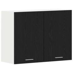 Berkfield Home Black Oak Hanging Cabinet - 80x31x60 cm - Made of Engineered Wood - Size: 80 x 31 x 60 cm - thumbnail 1