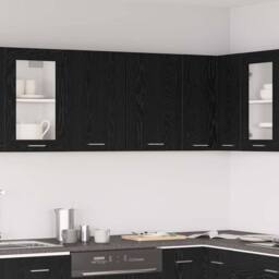 Berkfield Home Black Oak Hanging Cabinet - 80x31x60 cm - Made of Engineered Wood - Size: 80 x 31 x 60 cm - thumbnail 2