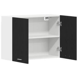 Berkfield Home Black Oak Hanging Cabinet - 80x31x60 cm - Made of Engineered Wood - Size: 80 x 31 x 60 cm - thumbnail 5