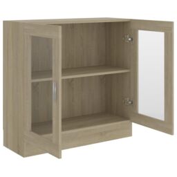 Berkfield Home Vitrine Cabinet Sonoma Oak 82.5x30.5x80 cm Engineered Wood in Brown - thumbnail 5