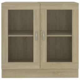 Berkfield Home Vitrine Cabinet Sonoma Oak 82.5x30.5x80 cm Engineered Wood in Brown - thumbnail 6