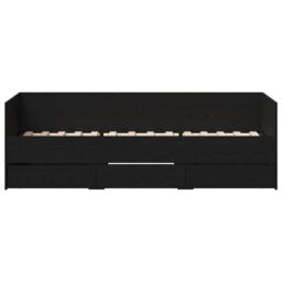 Berkfield Home Daybed Black oak Engineered wood 90 x 200 cm Durable Daybed - thumbnail 6