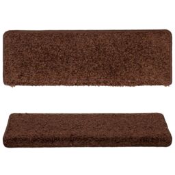 Berkfield Home Carpet Stair Treads 15 pcs 65x21x4 cm Brown - Size: Medium - thumbnail 4