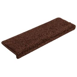Berkfield Home Carpet Stair Treads 15 pcs 65x21x4 cm Brown - Size: Medium - thumbnail 3