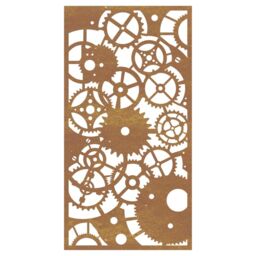 Berkfield Home Garden Wall Decoration 105x55 cm Corten Steel Gear Wheel Design in Brown - thumbnail 4