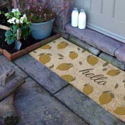 Artsy Mats Hello Lemons Coir Doormat (120 x 40cm) in Brown - Size: 40 cm x 120 cm - thumbnail 3