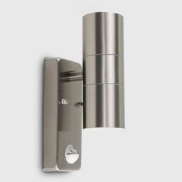 ValueLights Pair Of Silver Up Down Outdoor PIR Motion Sensor Outdoor Wall Lights - thumbnail 2