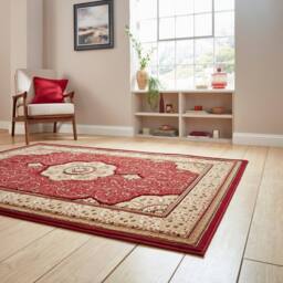The Rug Shop UK Traditional Easy To Clean Stain-Resistant Area Rug in Red - Size: 200 cm x 290 cm