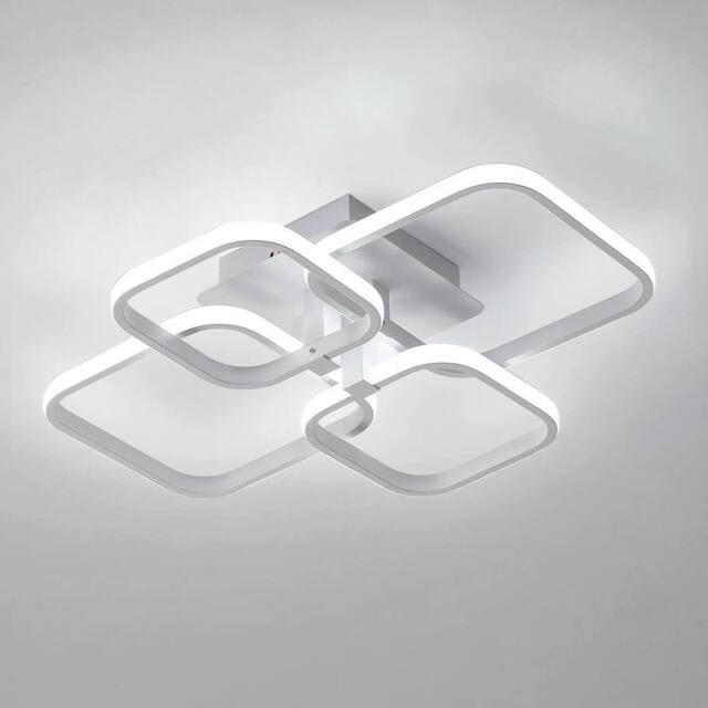 EONLION 60W Modern LED Ceiling Light Cold White Square Metal Chandelier - image 1